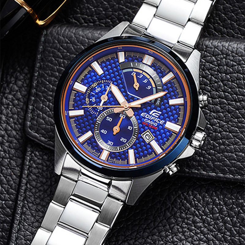 CASIO EDIFICE Series Leisure Fashion Men's Mens Blue Analog EFV-530DB-2AV