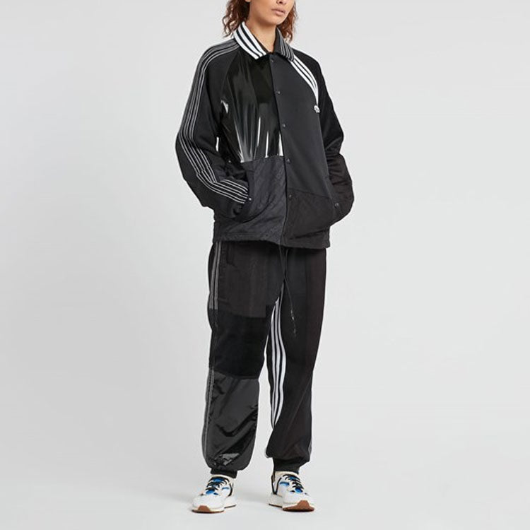 adidas originals x alexander wang Crossover Contrast Color Stitching Stripe Long Sleeves Logo Jacket Black BP6689