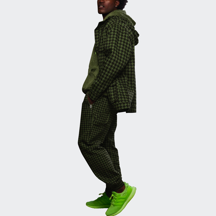 adidas originals x IVY PARK Crossover Plaid Hooded Jacket Green HC6004