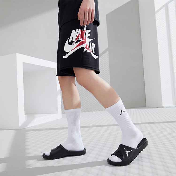Air Jordan Jumpman Logo Printing Knit Basketball Sports Shorts Black DH9509-010