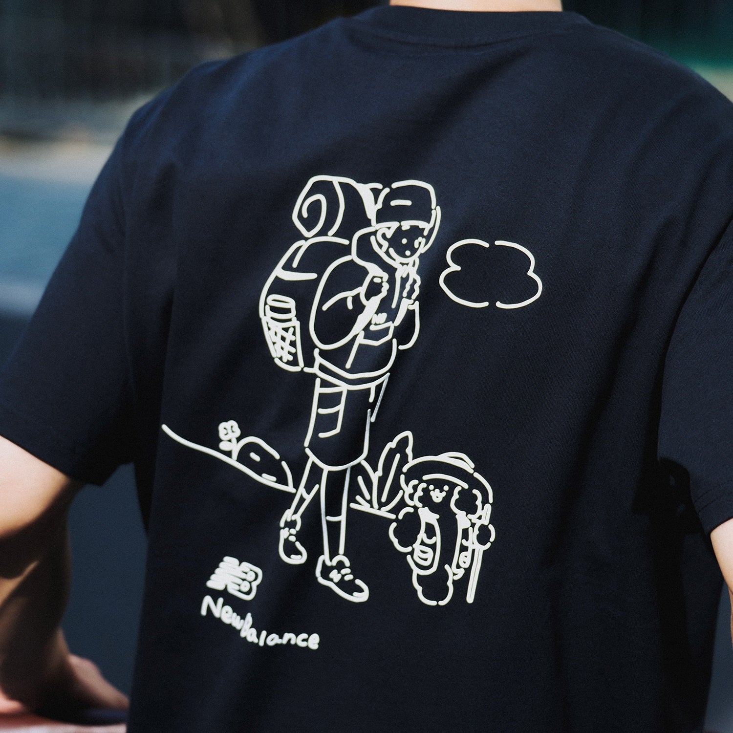 New Balance Hiking Graphic T-Shirt Asia Sizing 'Black' AMT42339-BK