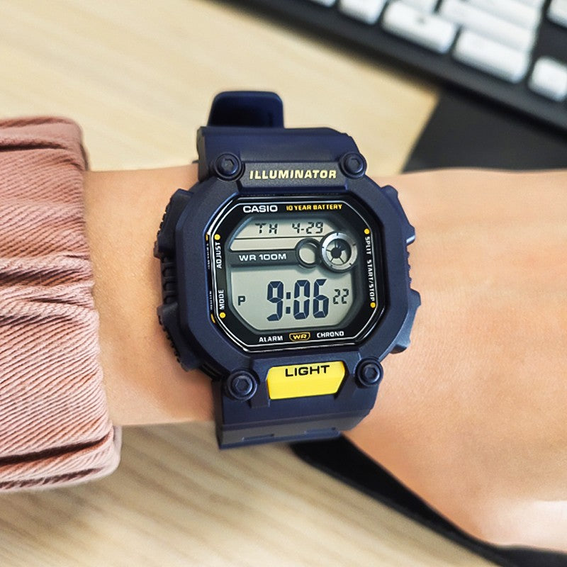CASIO Quartz Waterproof Sports Analog Mens Blue Digital W-737H-2A