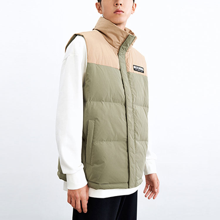 Skechers Logo Small Patchwork Sports Stand Collar Down Vest 'Multi-Color' L321M193