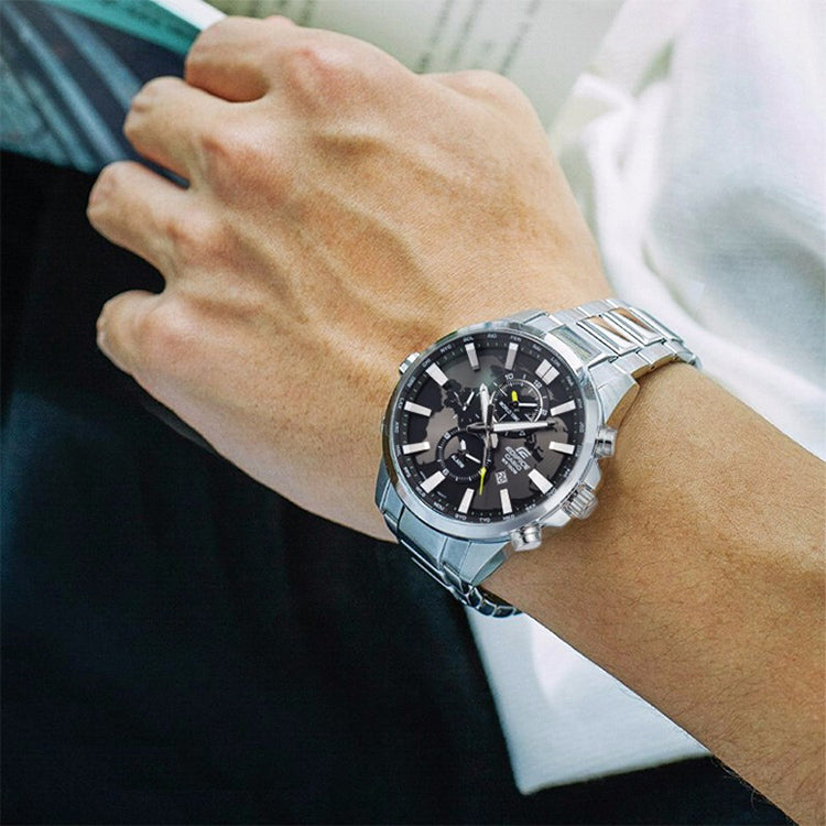 CASIO Quartz Waterproof EDIFICE Stainless Steel Strap Sapphire Crystal Solar Powered Mens Silver Analog EFR-303D-1AVUPR
