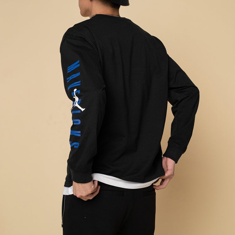 Men's Nike Casual Round Neck Pullover Printing Long Sleeves Black T-Shirt DJ6537-010