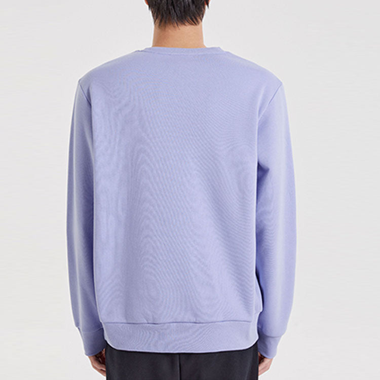 Skechers Logo Printed Crew Sweater 'Black Grey White Purple' L422U233