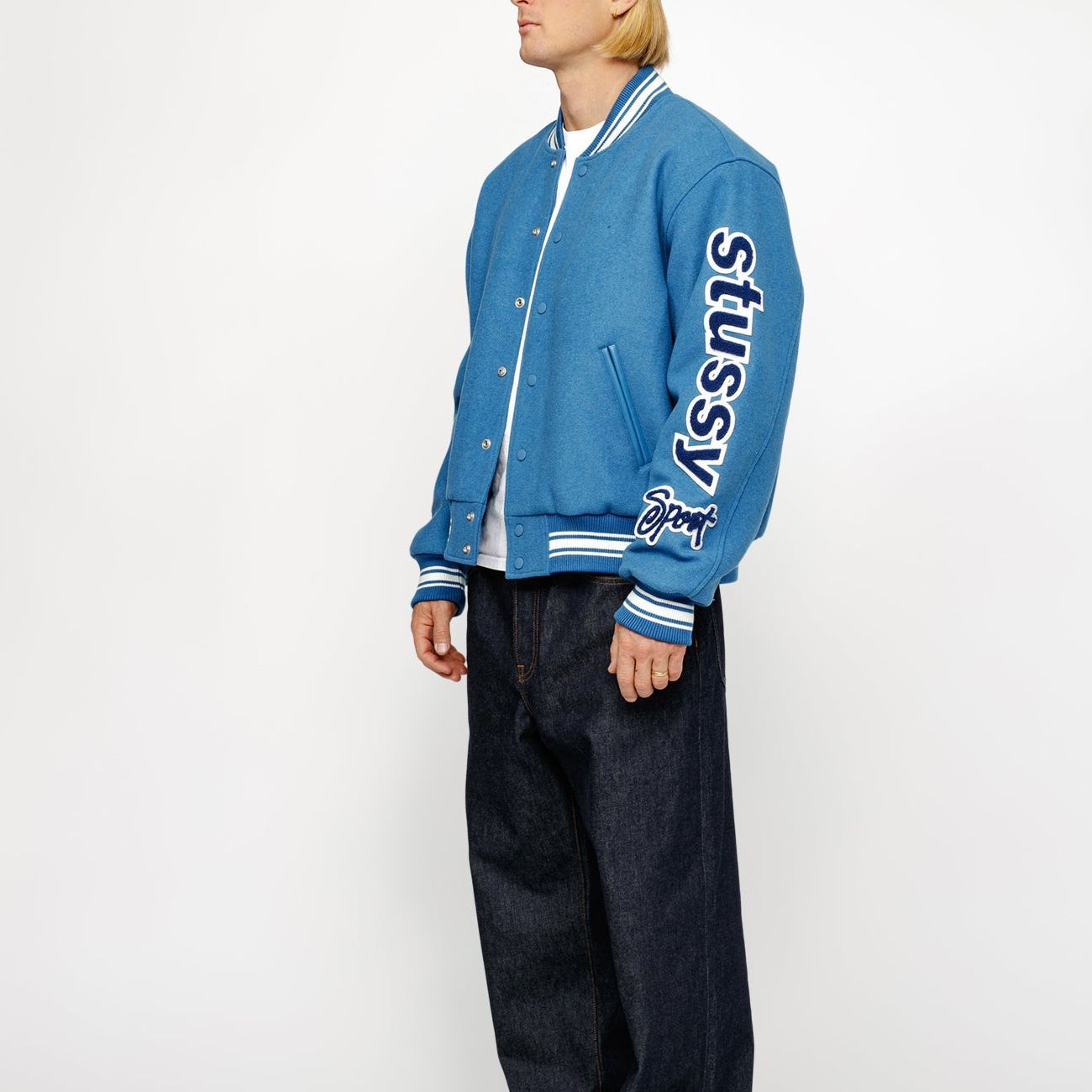 Stussy SS24 VARSITY Jacket 'Blue' 115748
