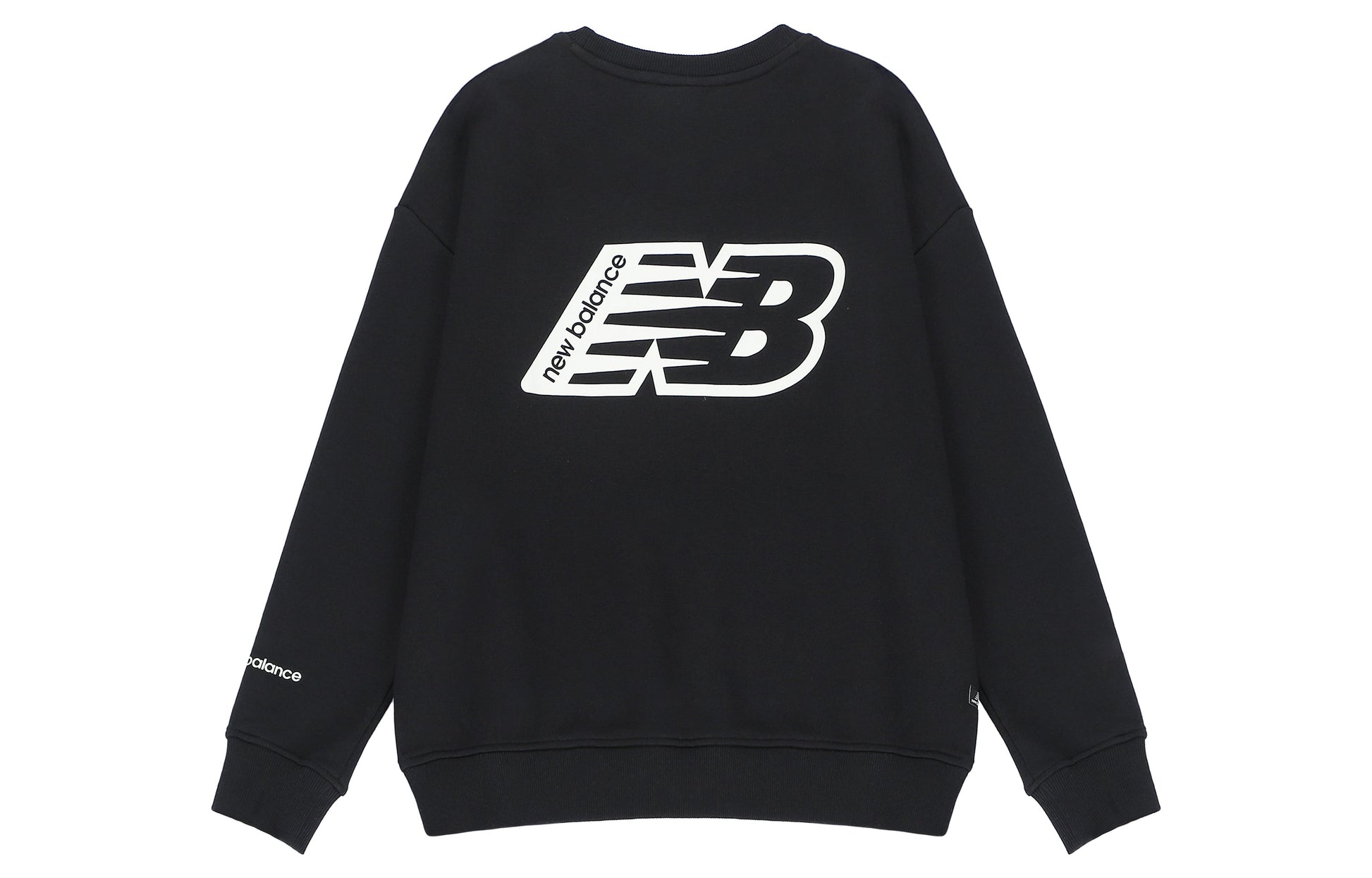 (WMNS) New Balance Essentials Sweatshirt Asia Sizing 'Black White' AWT23514-BK