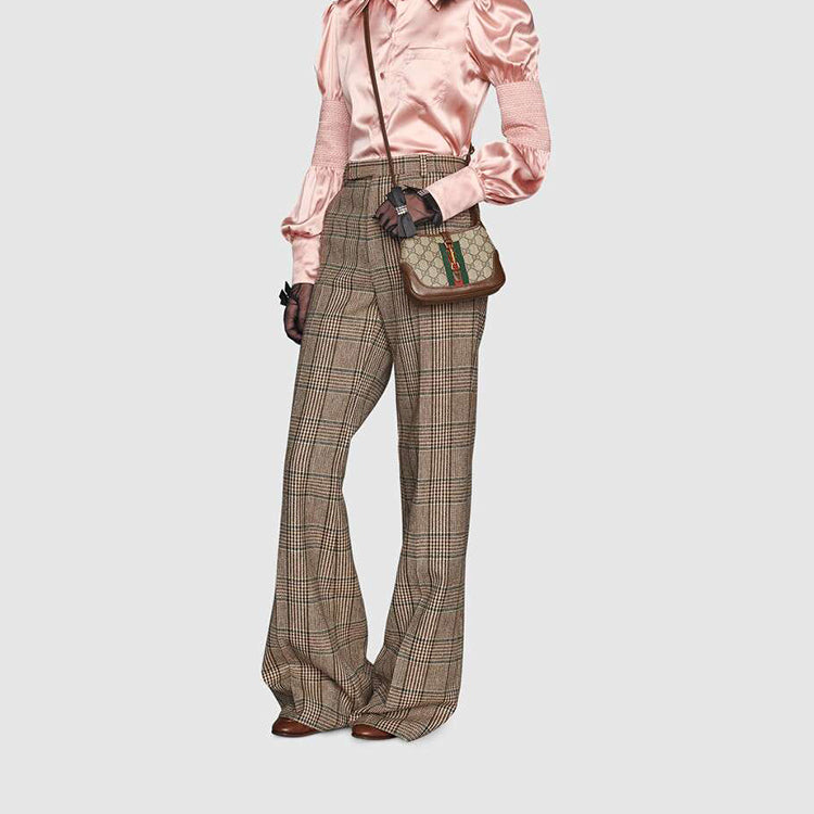 (WMNS) Gucci Jackie 1961 SeriesGG Canvas Clutch Single Shoulder Bag 'Brown Monogram' 637092-HUHHG-8565