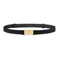 DIOR Brand Logo Leather Belts Unisex Black Width: 2CM