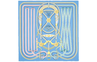 HERMES Silk Scarves Women's Blue