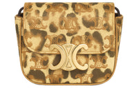 CELINE Triomphe Calfskin Trim Shoulder Bag Crossbody Bag Mini Women's Leopard Print