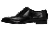 PRADA Brushed Fumé Leather Oxford Shoes