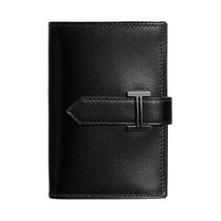 HERMES Box Calfskin Wallet Mini Women's 89 Noir Black