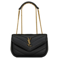 SAINT LAURENT Lambskin Shoulder Bag Extra Mini Women's Black
