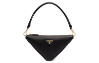 PRADA Leather Handbag Shoulder Bag Women's Black