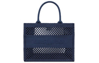 DIOR BookTote Embroidery Tote Bag Shopping Bag Handbag Medium Size Unisex Blue