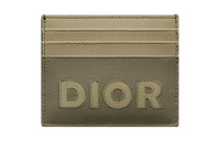 DIOR Smooth Calf Leather Card Holder Men's Khaki