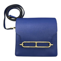 HERMES Calfskin Shoulder Bag Women's Holy Grail Blue