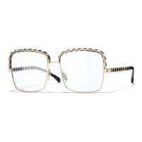 CHANEL Square Eyeglass Frames Women's Gold