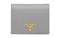 PRADA Saffiano Leather Wallet Small Size Women's Gray