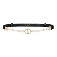 DIOR Calfskin Leather Belts Women's Black Width 1.5CM