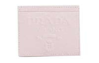 PRADA Leather Card Holder Women's Pink