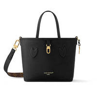 LOUIS VUITTON NEVERFULL Cow Leather Double-Sided Neverfull Shoulder Bag Crossbody Bag Handbag Small Size Women's Black