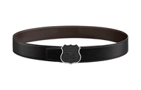 HERMES Two-Tone Patchwork Black Smooth Buckle Double-Sided Leather Leather Belts Men's Black Width 38MM
