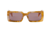 PRADA Acetate Rectangular Sunglasses Women's Yellow