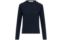 DIOR Deep Blue Cashmere Knit Sweater Women's Dark Blue