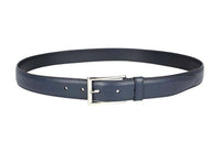 PRADA Cross Textured Pin Buckle Cow Leather Leather Belts Men's Blue