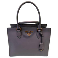 PRADA Leather Handbag Women's Gray Purple