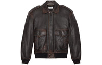 SAINT LAURENT Leather Jacket Women's Brown