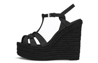 SAINT LAURENT Tribute Wedge Espadrilles Women's