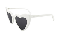 SAINT LAURENT Acetate Irregular Shape Sunglasses Women's White