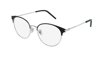SAINT LAURENT Metal Browline Eyeglass Frames Women's Silver