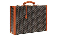 GOYARD Manoir Canvas With Leather Briefcases Medium Size Unisex Black Brown