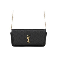 SAINT LAURENT GABY Sheepskin One Shoulder Crossbody Cell Phone Pouch Regular Women's Black
