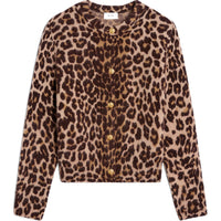 CELINE Leopard Patterned Long Sleeved Cardigan