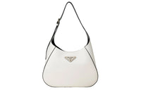 PRADA Calfskin Portable Crossbody Bag, Shoulder Bag Women's White