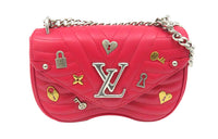 LOUIS VUITTON New Wave Calfskin Shoulder Bag Crossbody Bag Small Size Women's Red
