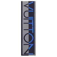 LOUIS VUITTON Wool Knit Scarves Women's Blue Gray