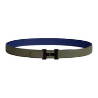 HERMES Calfskin Leather Belts Women's Turquoise Width 2.4CM