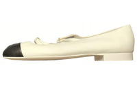 CHANEL Flat Shoes Women's White Black