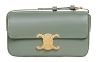 CELINE Triomphe Calfskin Handbag Shoulder Bag Women's Green