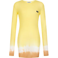MIU MIU SS24 Long Sleeved Dresses Women's Yellow