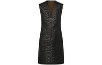 LOUIS VUITTON Pinstripe Leather Fitted Dress