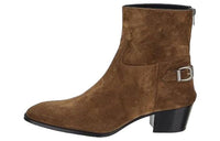 CELINE Drugstore Back Buckle Zipped Boot Taupe