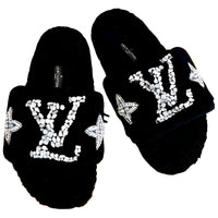 LOUIS VUITTON Slide Slippers Women's Black
